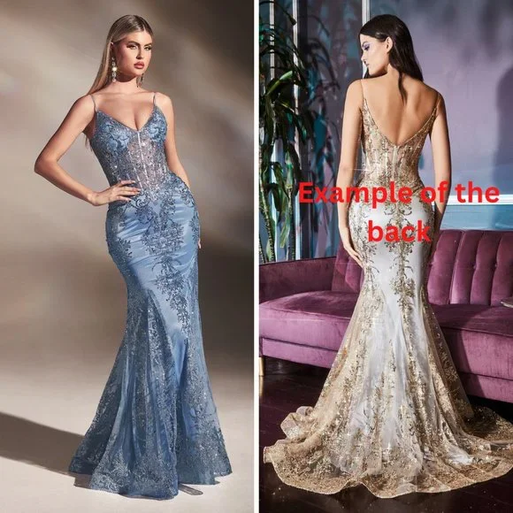 chinese dress ladies Glitter Print Mermaid Dress by Cinderella Divine J810 main image 1